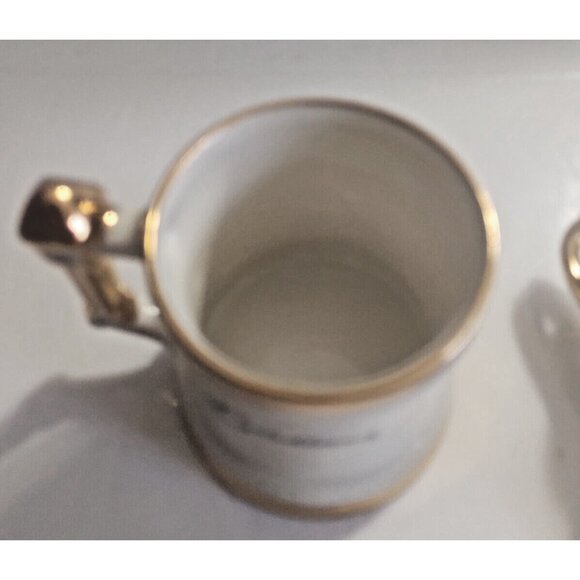 Set of Two Small Hand Painted Gold Gilded Decorative Mugs by Birdland - Picture 13 of 16